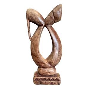 Vintage Hand Carved Wood “KISS “ 7.5” Figurine